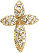 14K Yellow 1/3 CTW Natural Diamond Cross Pendant