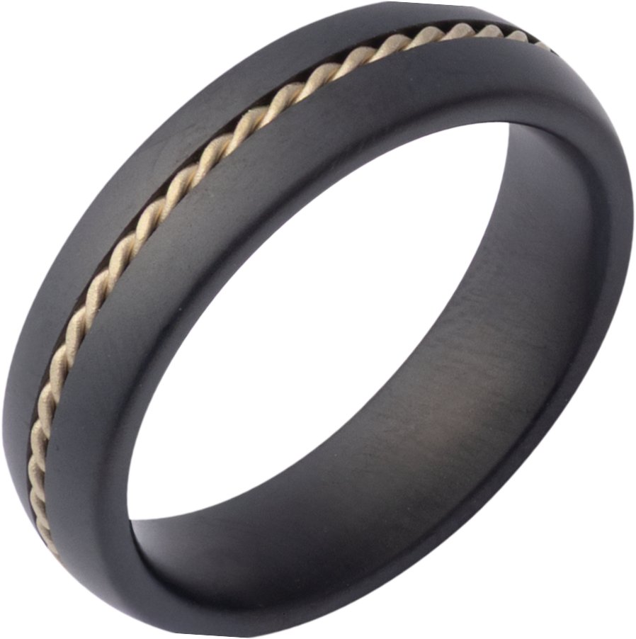 Rope Inlay Comfort-Fit Half-Round Band with Satin Finish