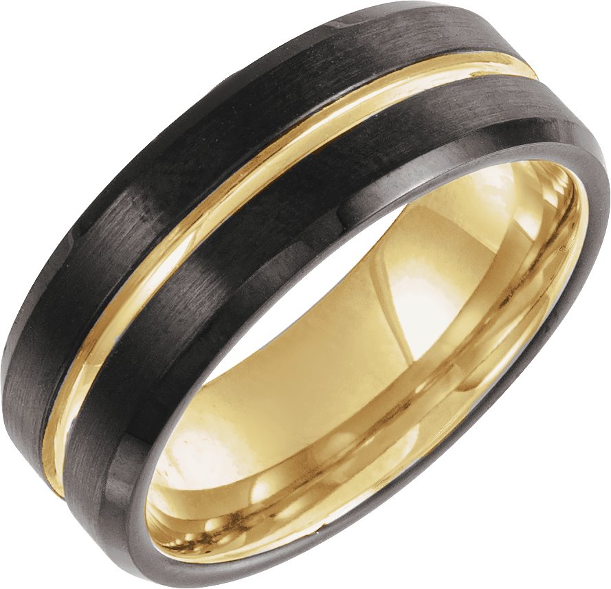 Beveled-Edge Grooved Comfort-Fit Band