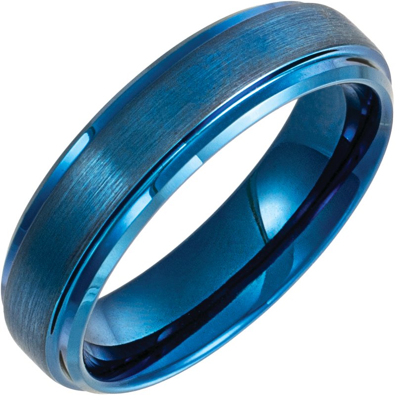Beveled Stepped-Edge Comfort-Fit Band with Satin Finish
