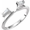 14K White .20 CTW Diamond Baguette Wrap Style Ring Enhancer Ref 11033848