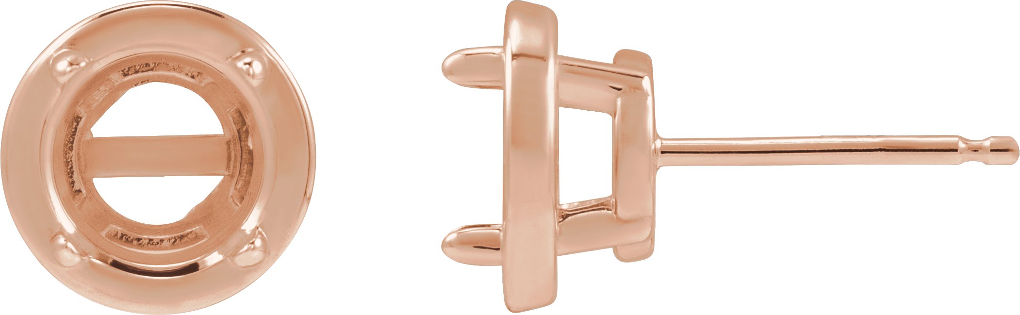 Round Claw-Prong Bezel-Style Stud Earrings