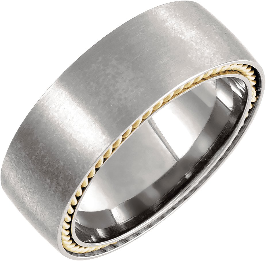 Rope Inlay Comfort-Fit Half Round Band