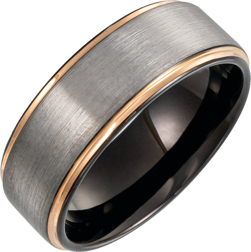 Grooved Comfort-Fit Flat Band with Satin Finish