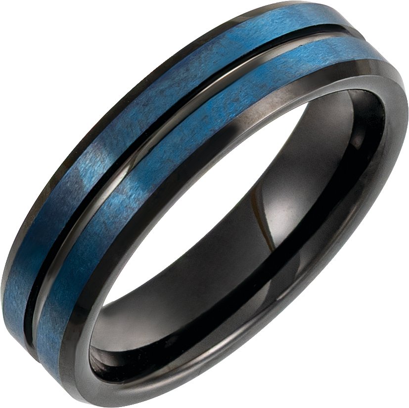 Beveled-Edge Grooved Comfort-Fit Band