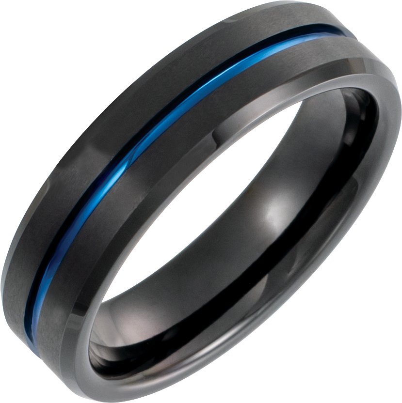 Beveled-Edge Grooved Comfort-Fit Band