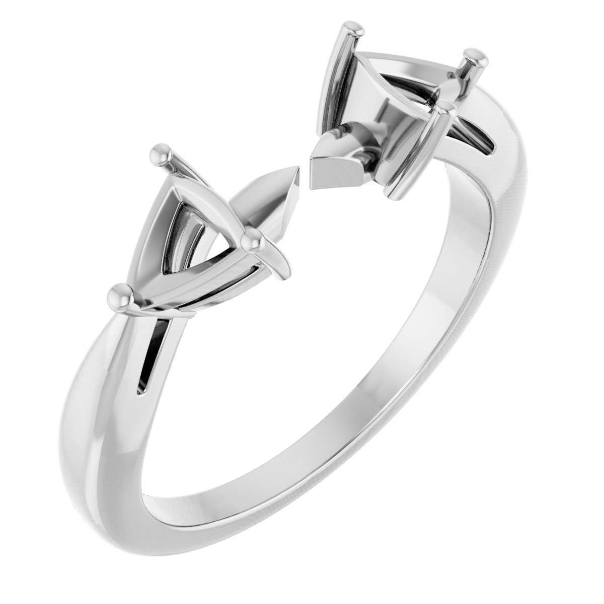 Side-Stone Open Shank for 4-Prong or 6-Prong Setting