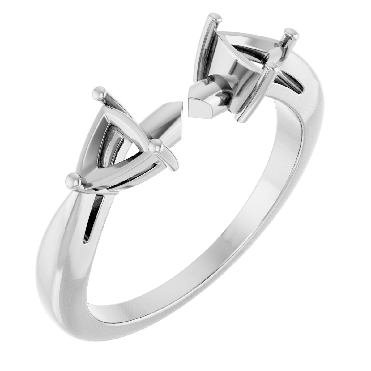 Side-Stone Open Shank for 4-Prong or 6-Prong Setting