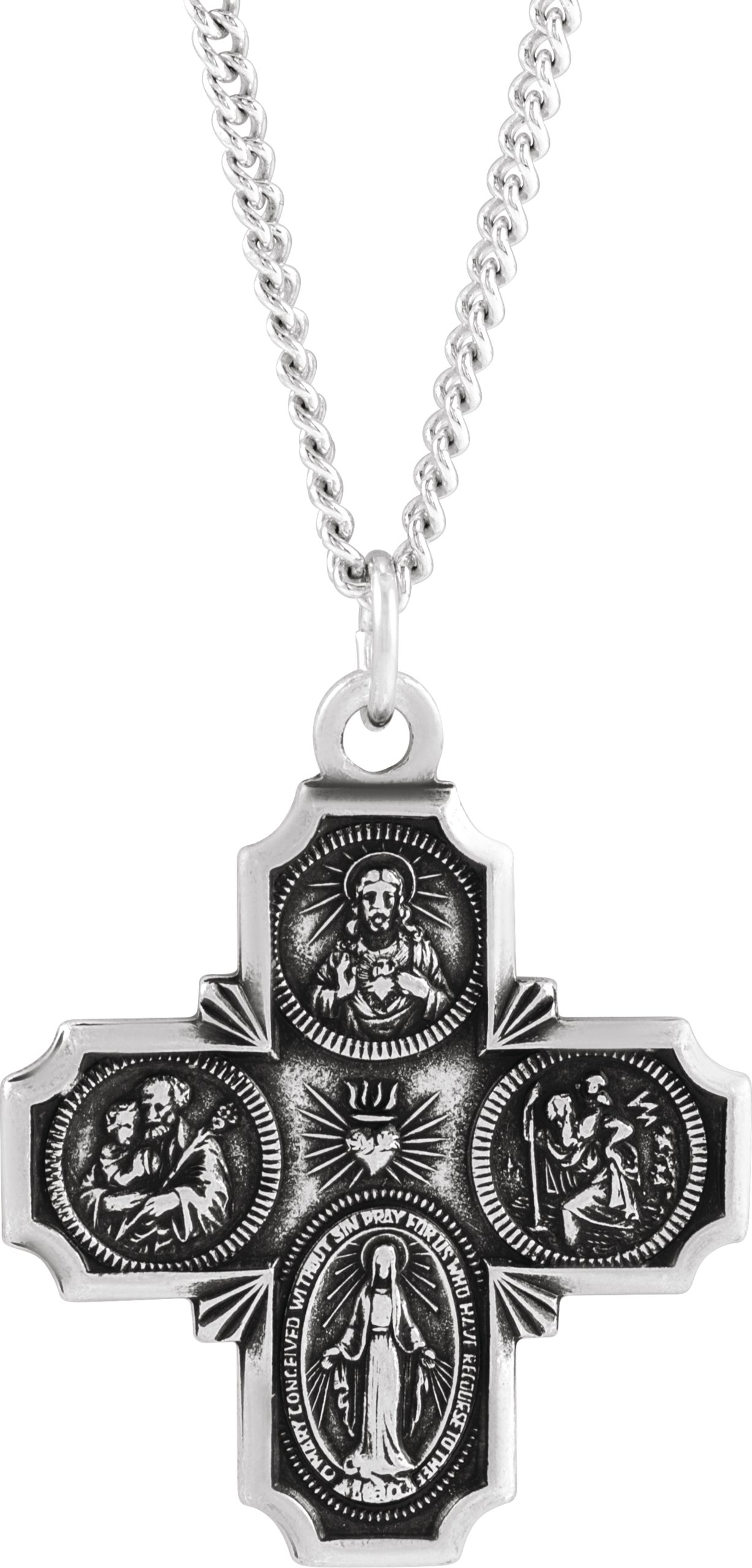 Four-Way Cross Medal Necklace or Pendant