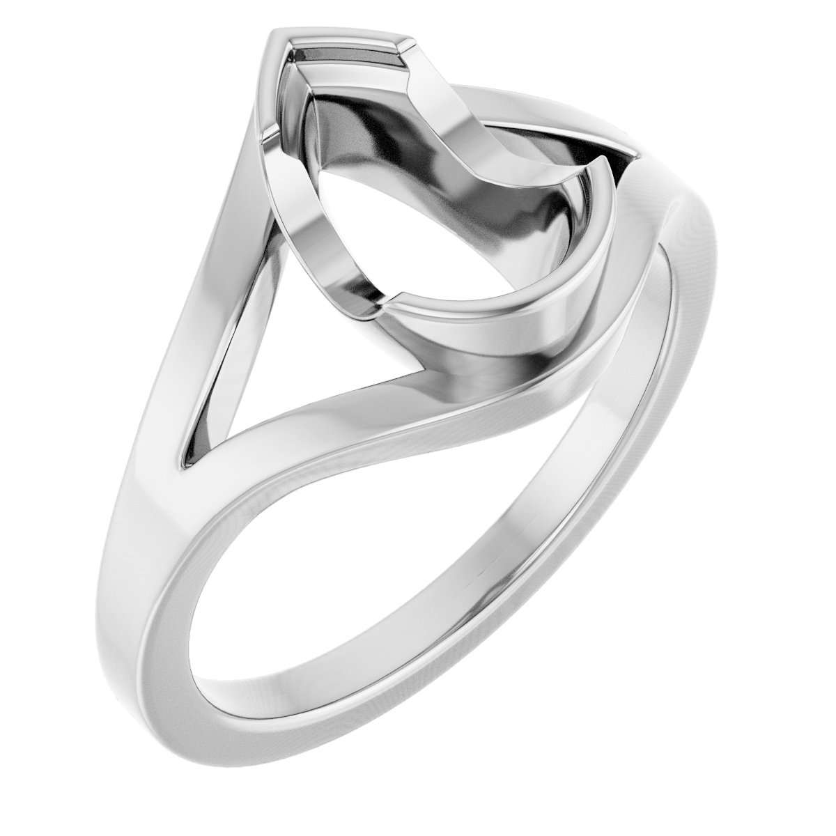 Half Bezel Solitaire Engagement Ring or Band