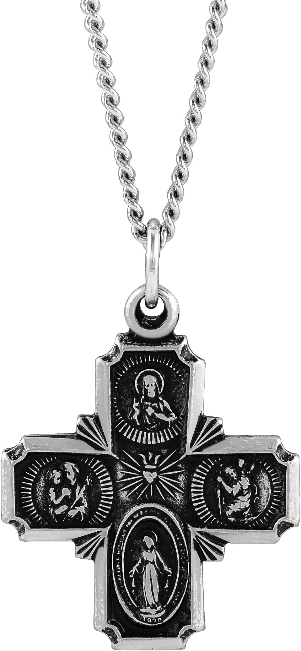 Four-Way Cross Medal Necklace or Pendant