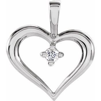 Diamond Heart Pendant .02 Carat Ref 346285