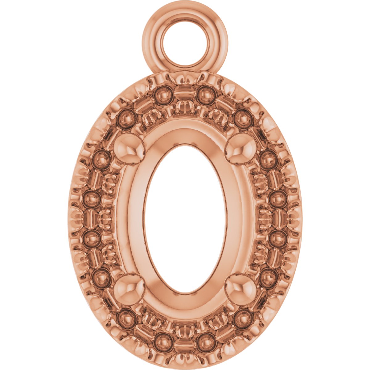 Oval 4-Prong Halo-Style Dangle