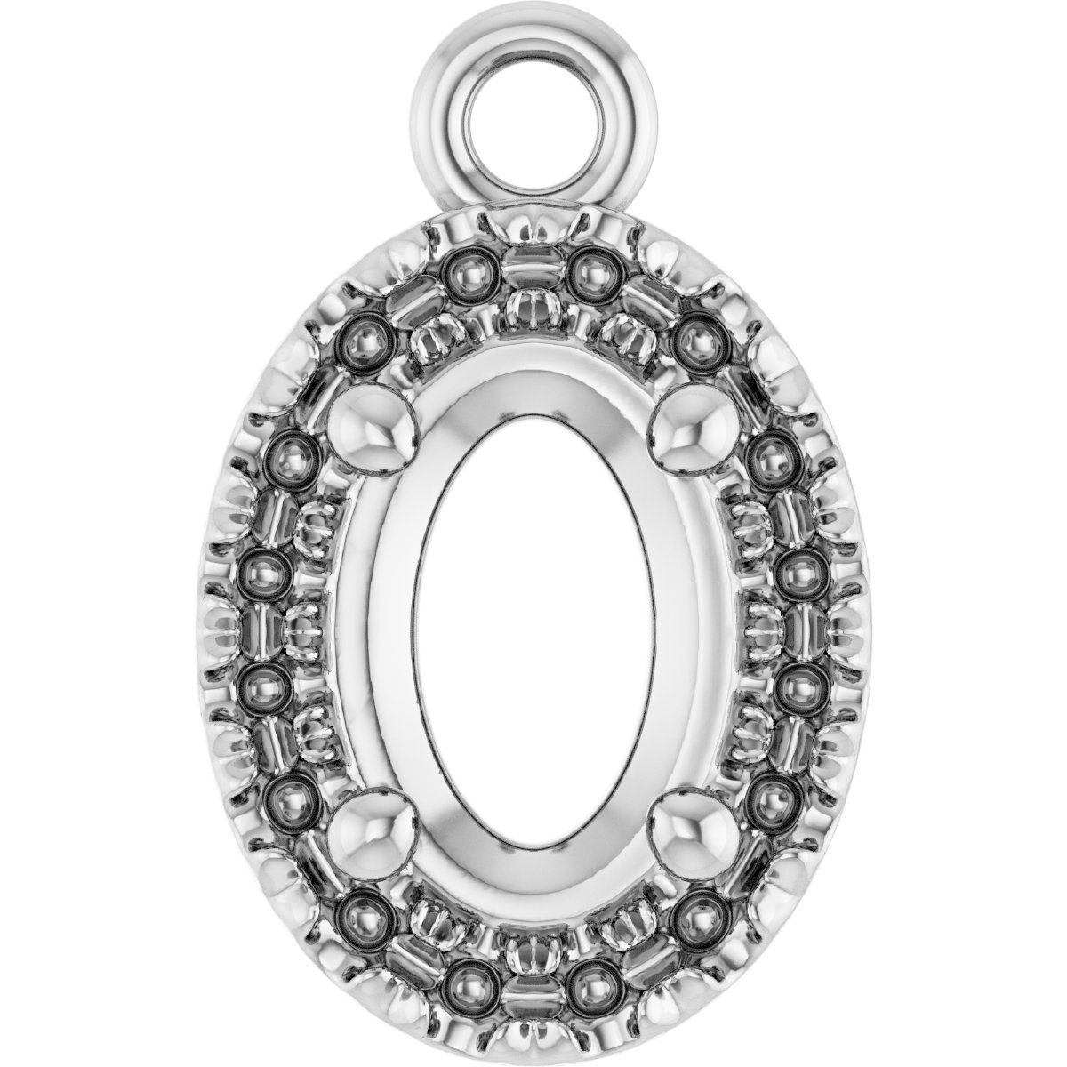 Oval 4-Prong Halo-Style Dangle