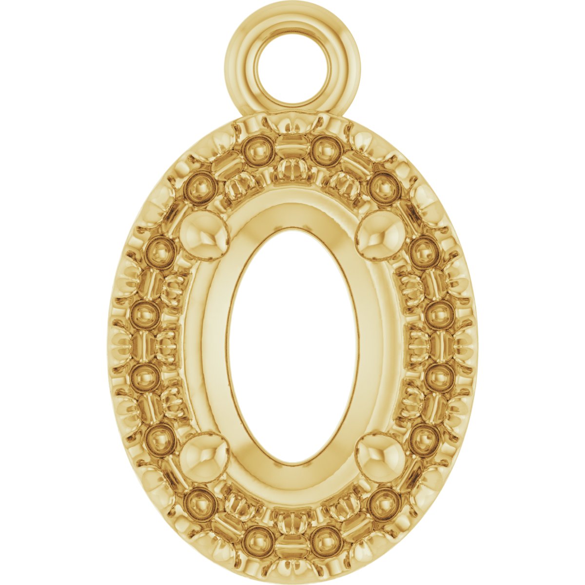 Oval 4-Prong Halo-Style Dangle