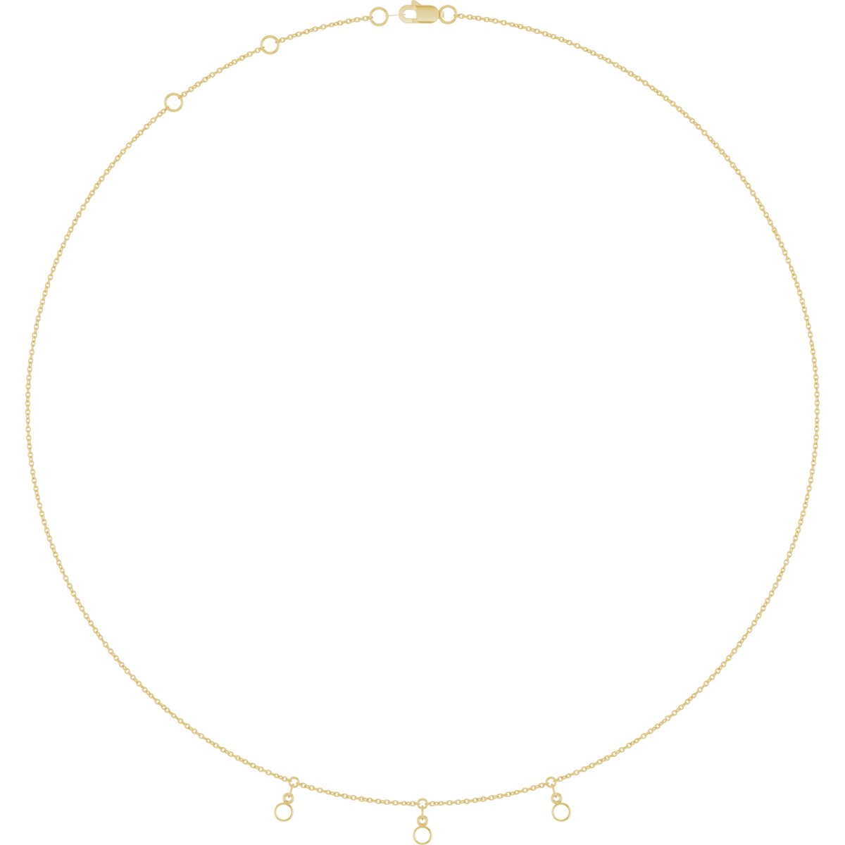 Three or Five-Stone Bezel-Set Station Necklace