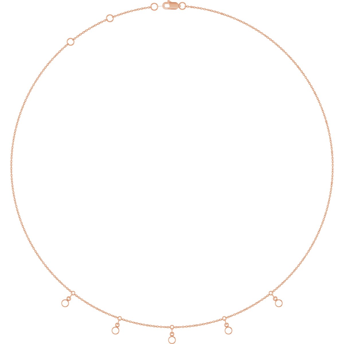 Three or Five-Stone Bezel-Set Station Necklace