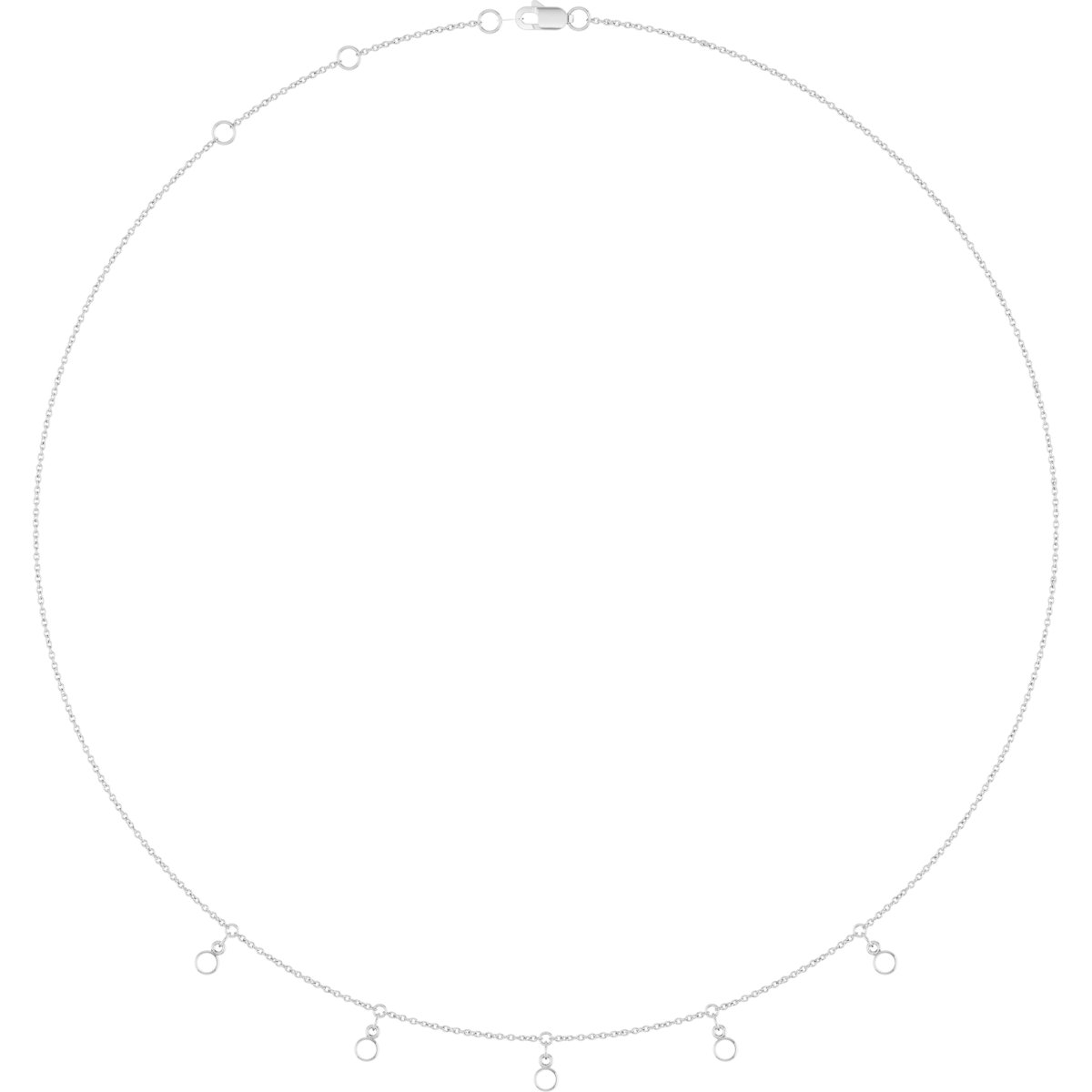 Three or Five-Stone Bezel-Set Station Necklace