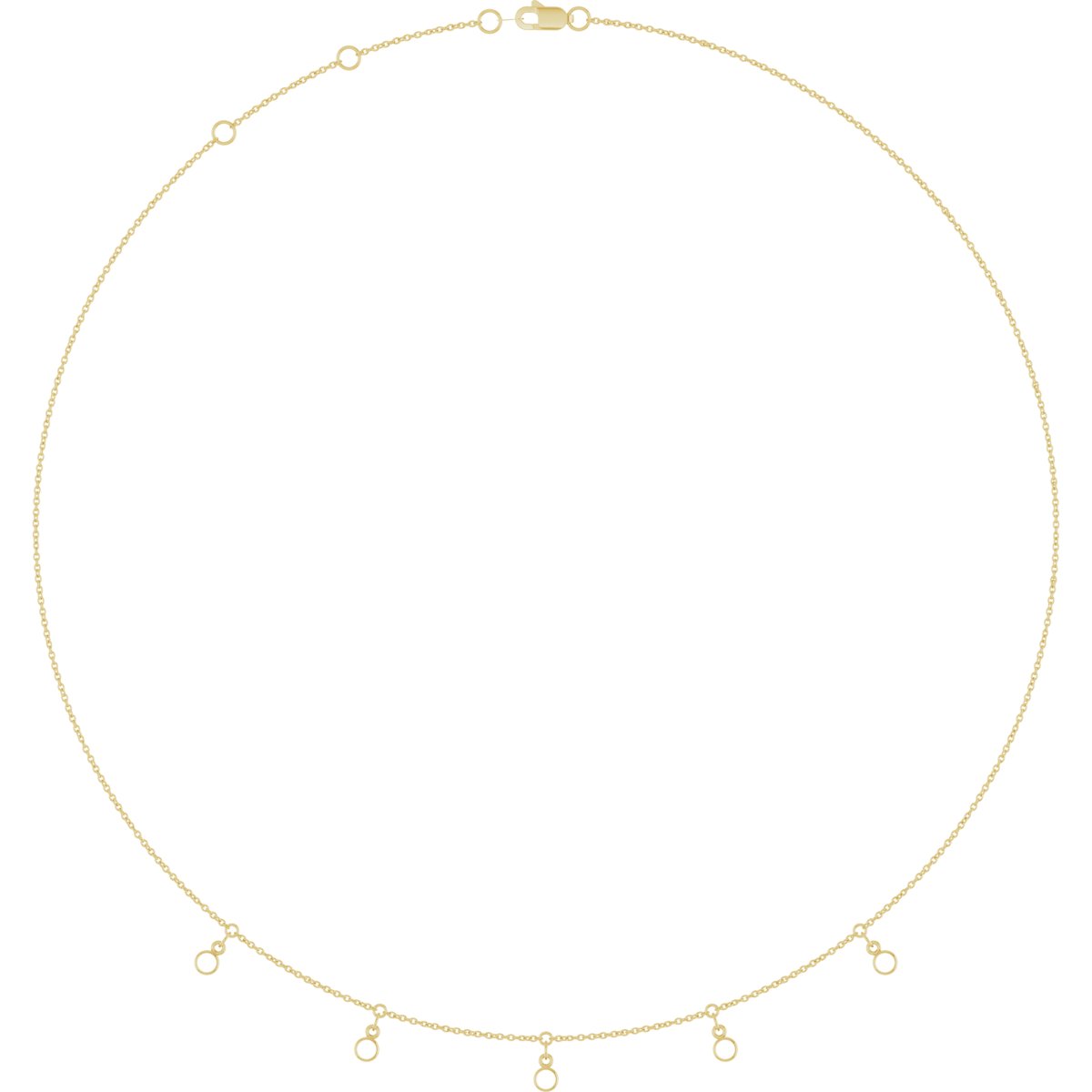 Three or Five-Stone Bezel-Set Station Necklace