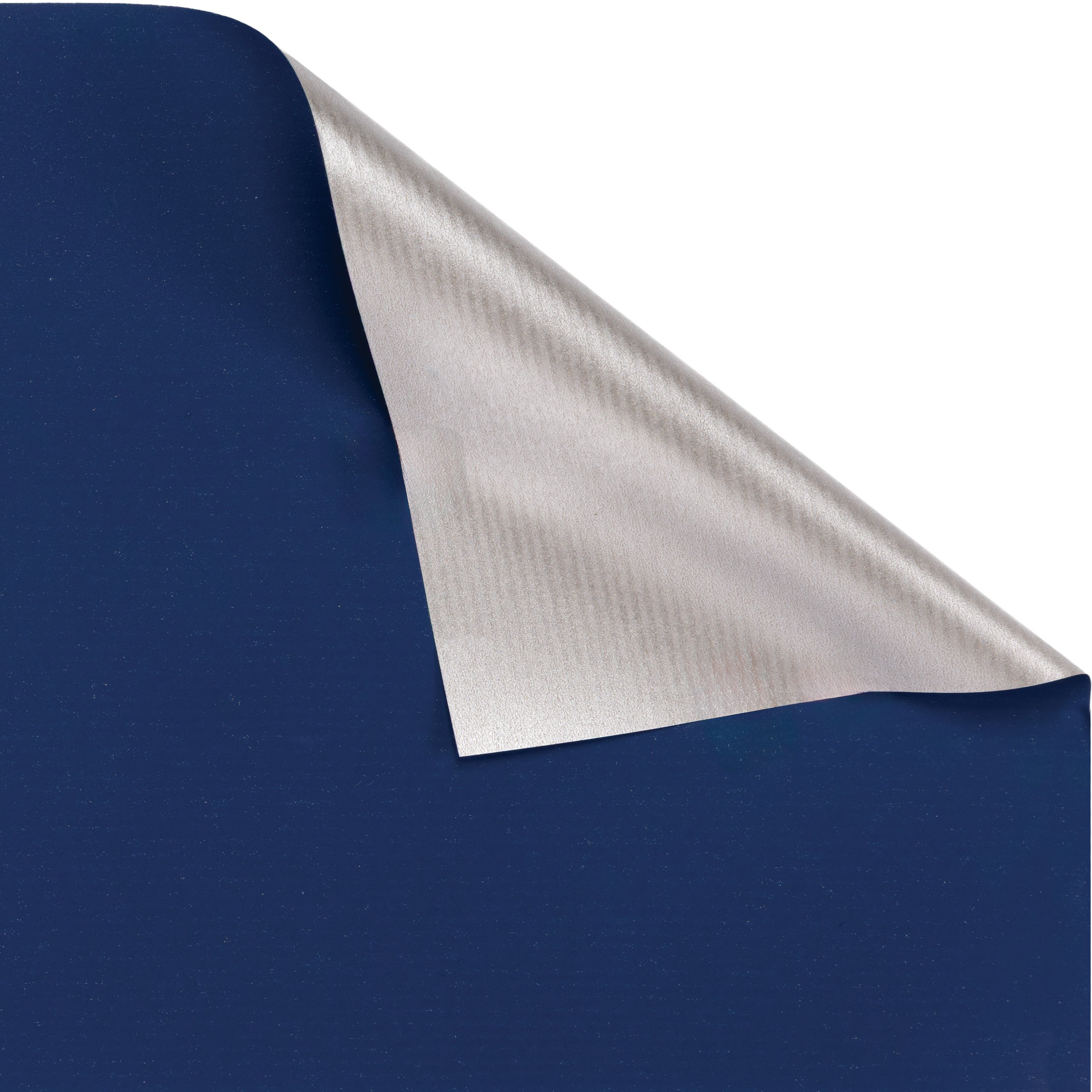 Navy Blue & Metallic Silver Double-Sided Wrapping Paper