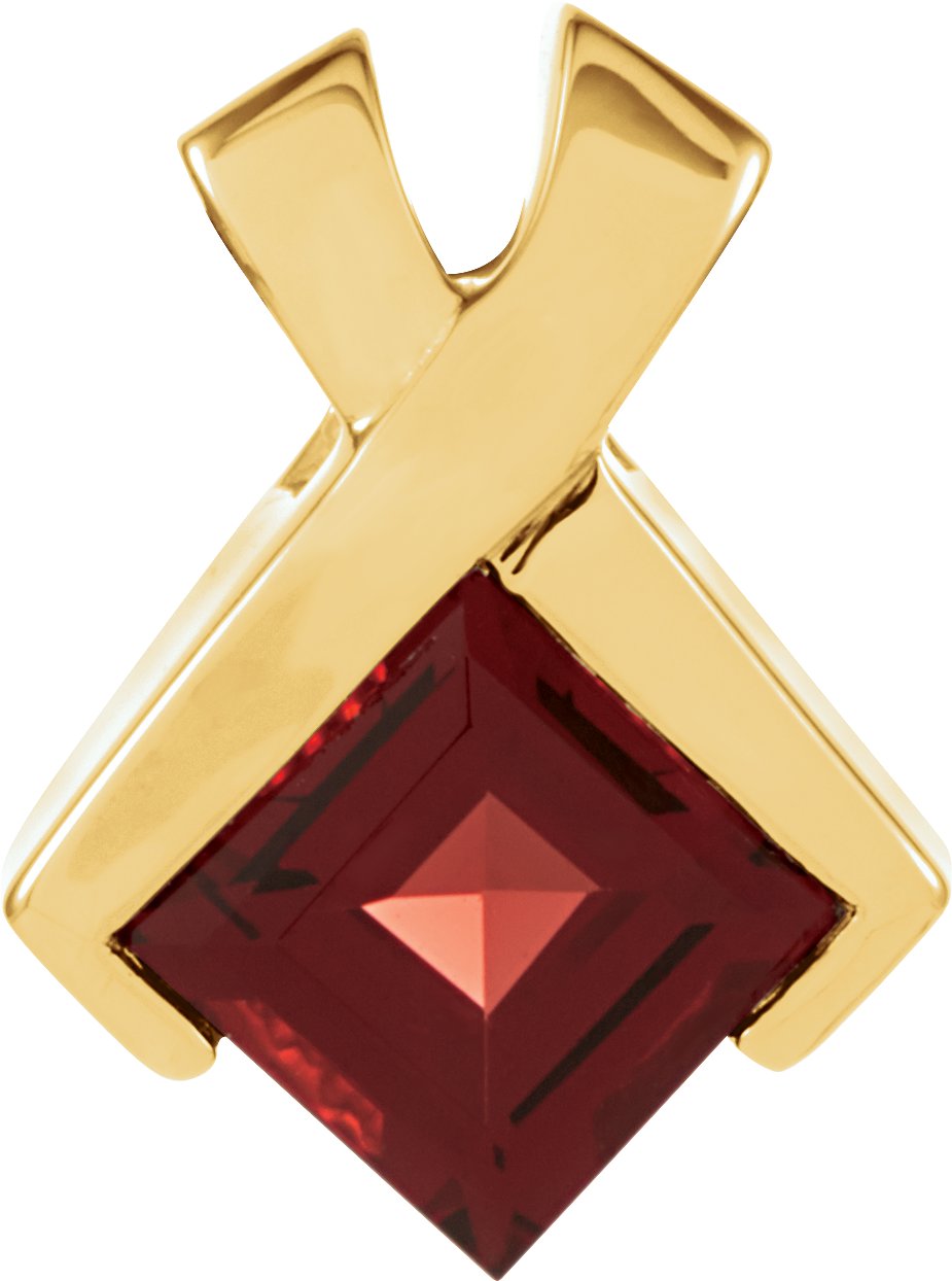 14K Yellow Mozambique Garnet Pendant