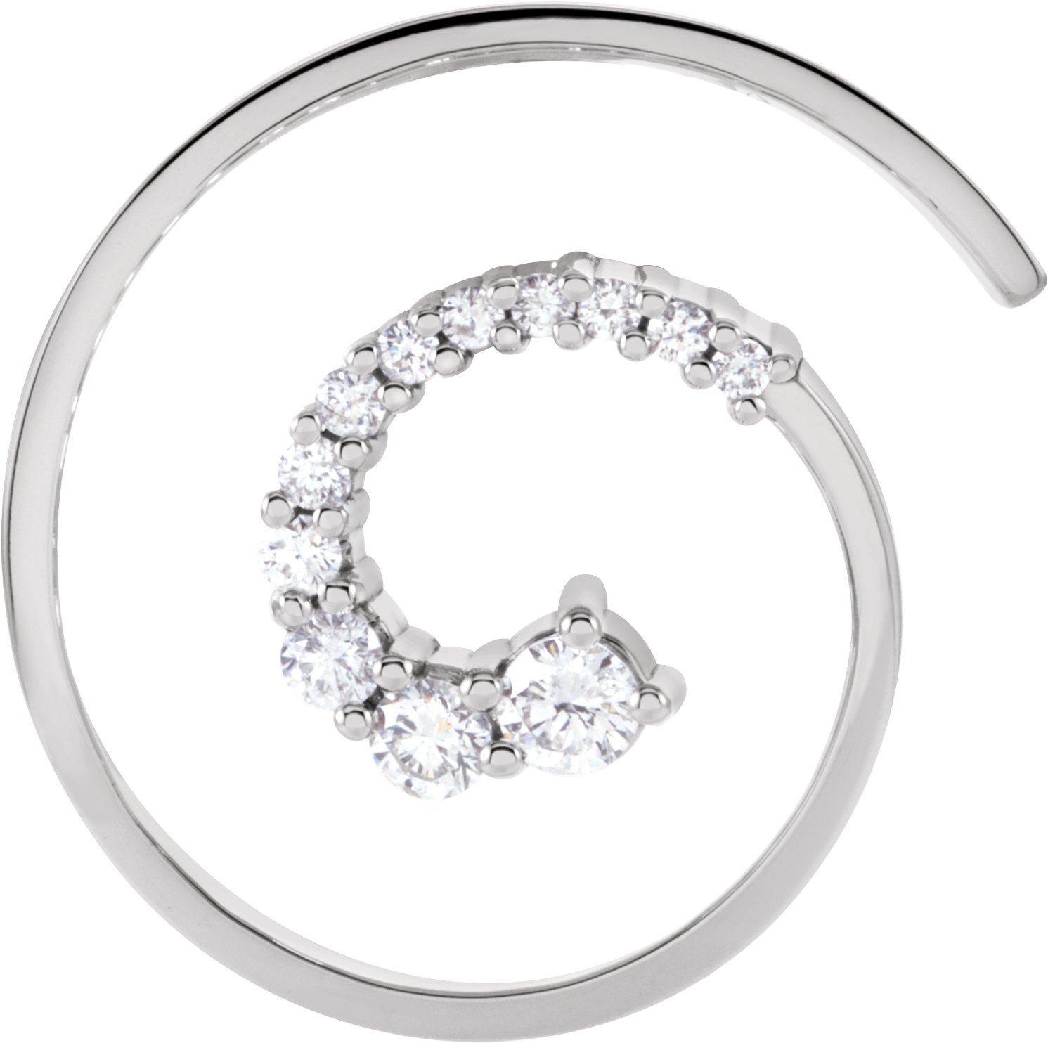 1/2 Natural Diamond Journey Spiral Pendant