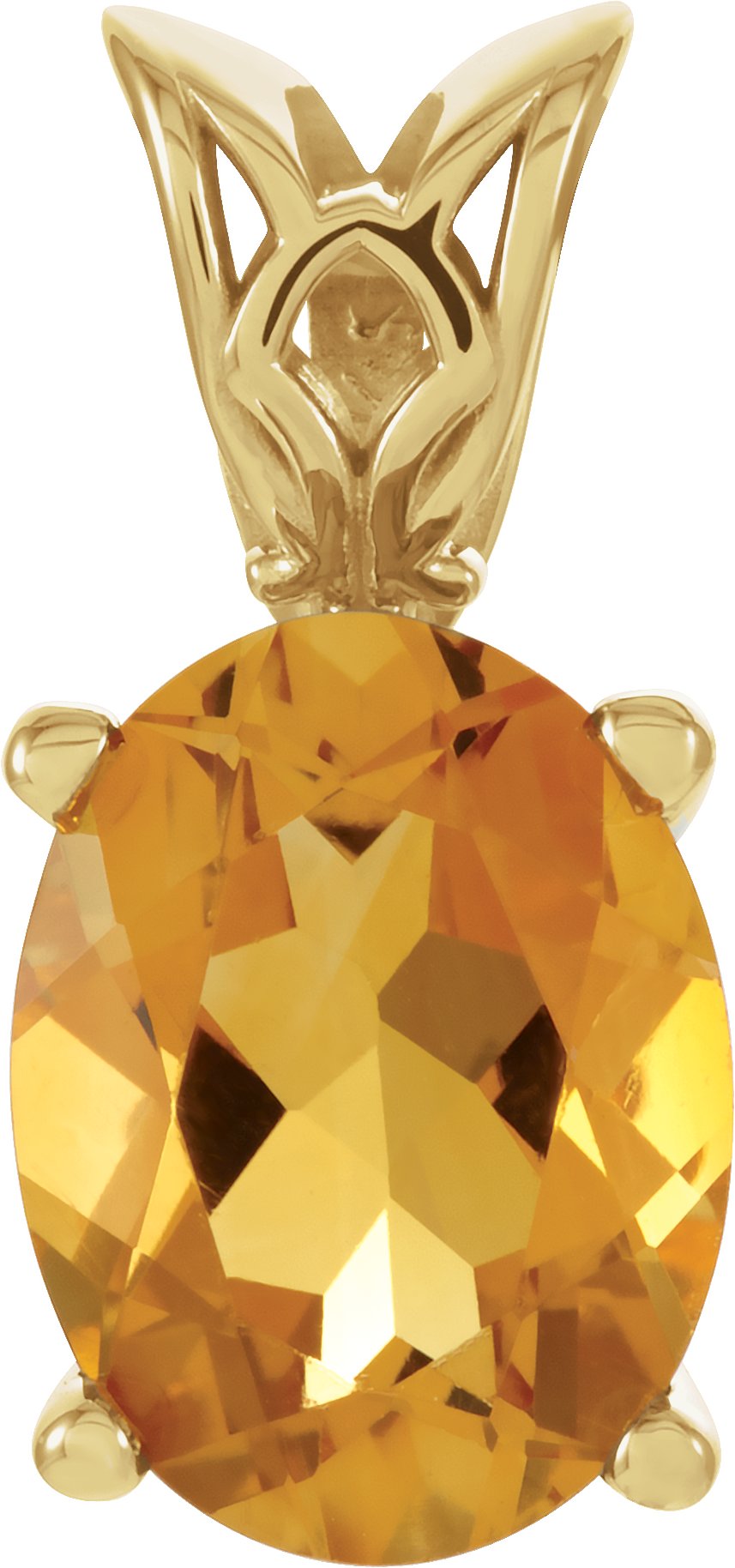 14K Yellow 8x6 mm Citrine Pendant