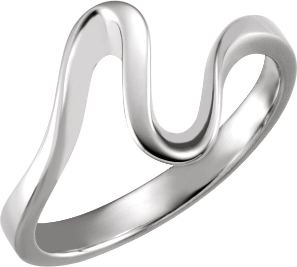 14K White Freeform Ring