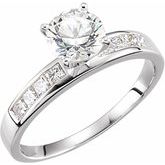 Accented Engagement Ring, Shank or Band 