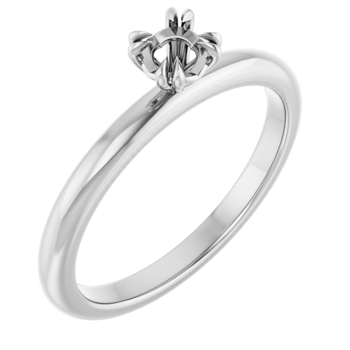 Double Claw-Prong Engagement Ring
