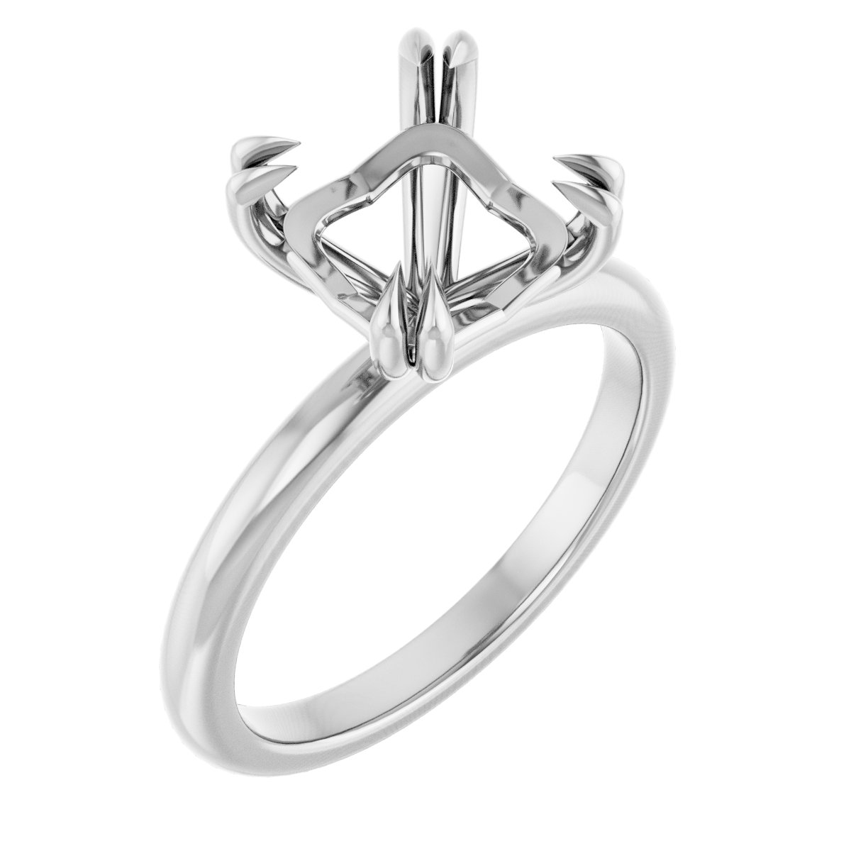 Double Claw-Prong Engagement Ring