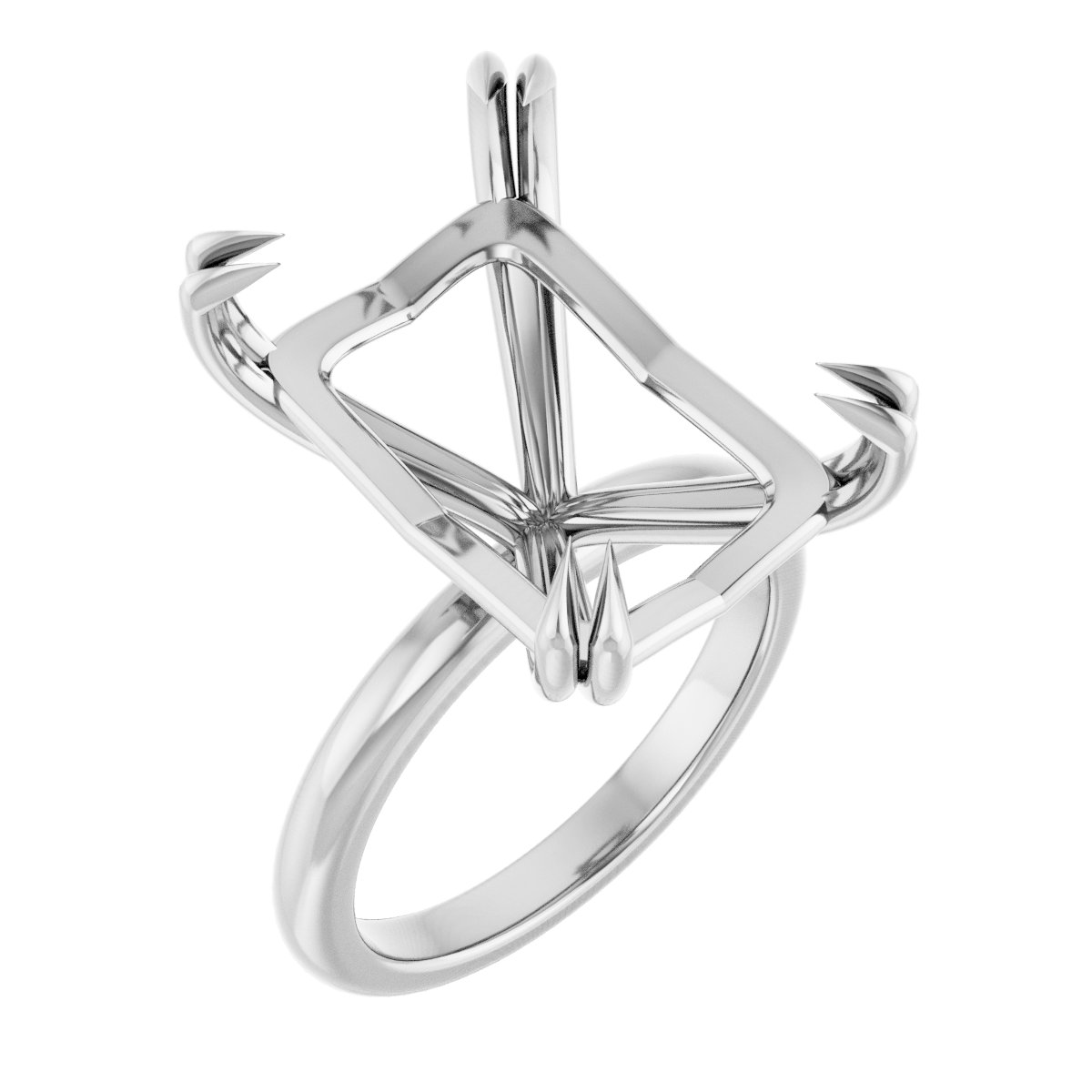 Double Claw-Prong Engagement Ring