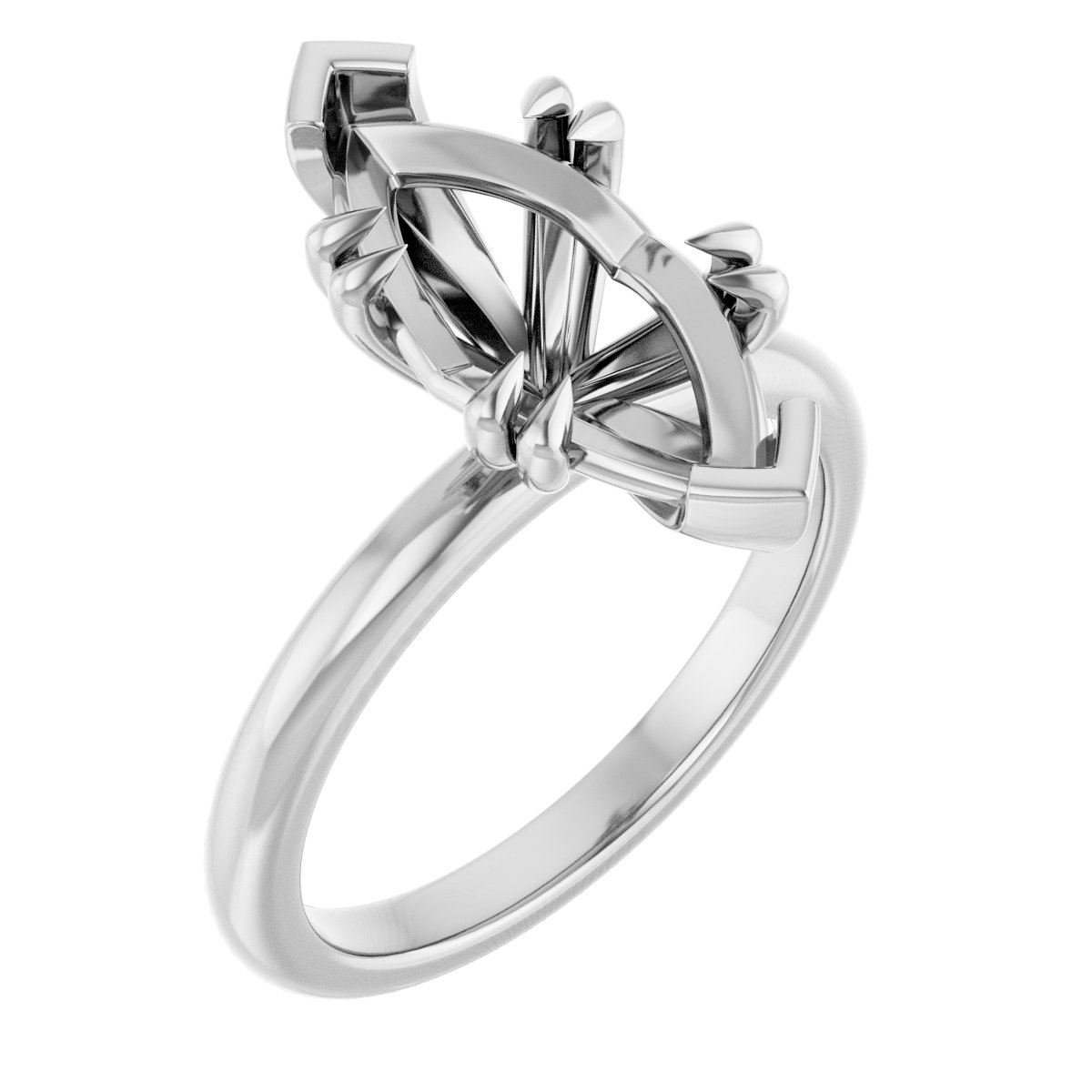 Double Claw-Prong Engagement Ring