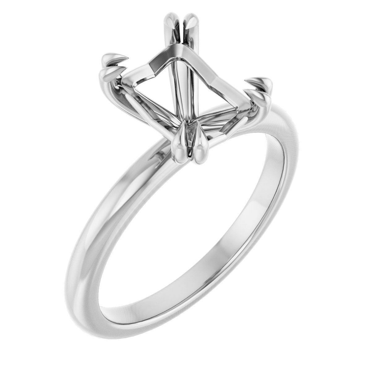 Double Claw-Prong Engagement Ring