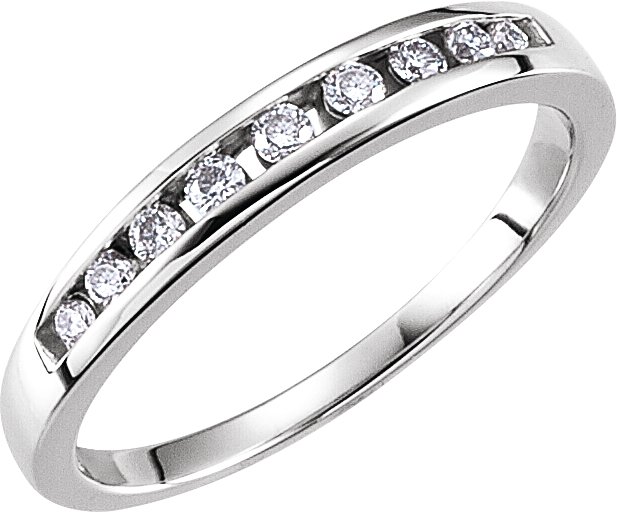 14K White 1/6 CTW Diamond Band