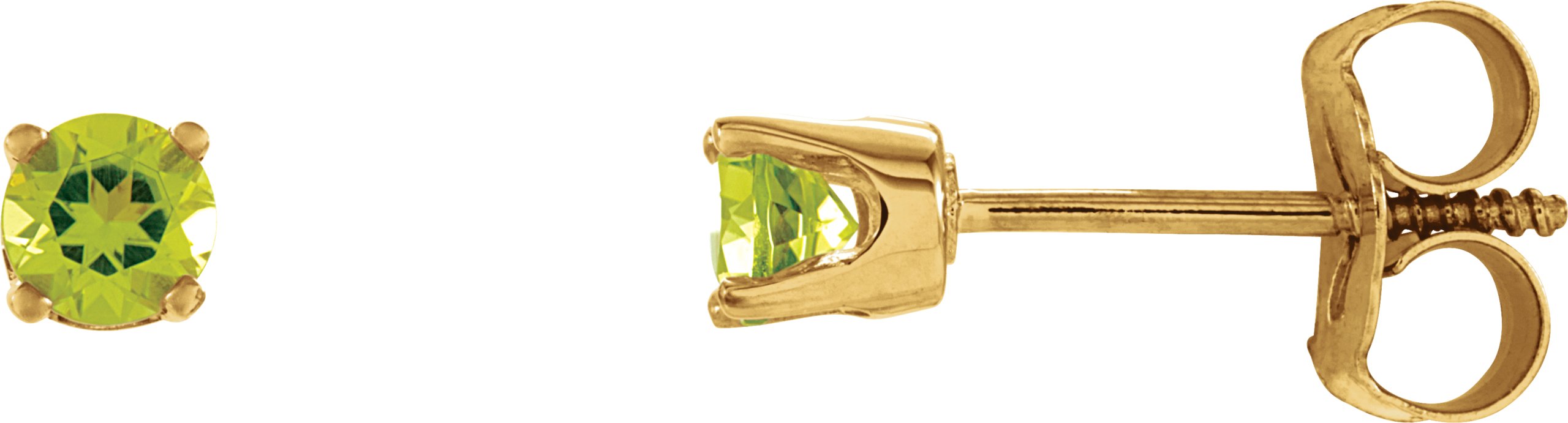 14K Yellow Natural Peridot Youth Earrings