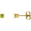 14K Yellow 3 mm Round Peridot Youth Birthstone Earrings Ref. 9867563