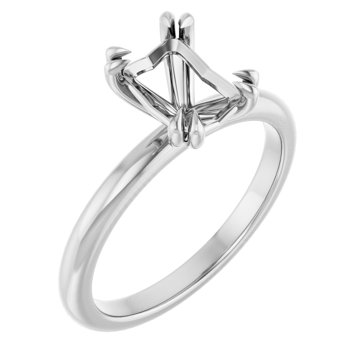 Double Claw-Prong Engagement Ring