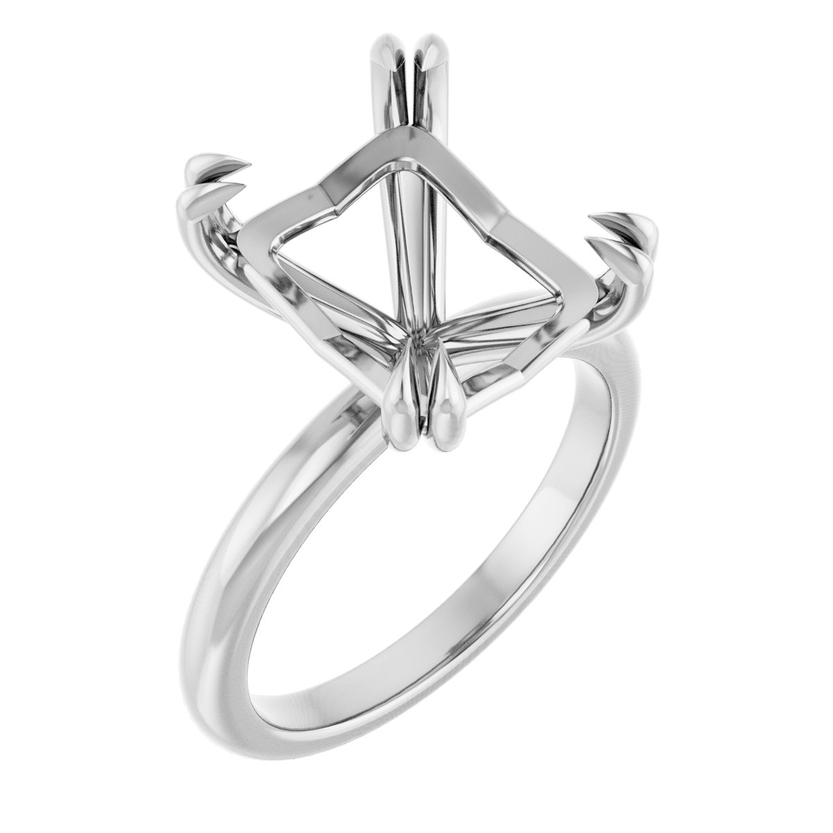 Double Claw-Prong Engagement Ring