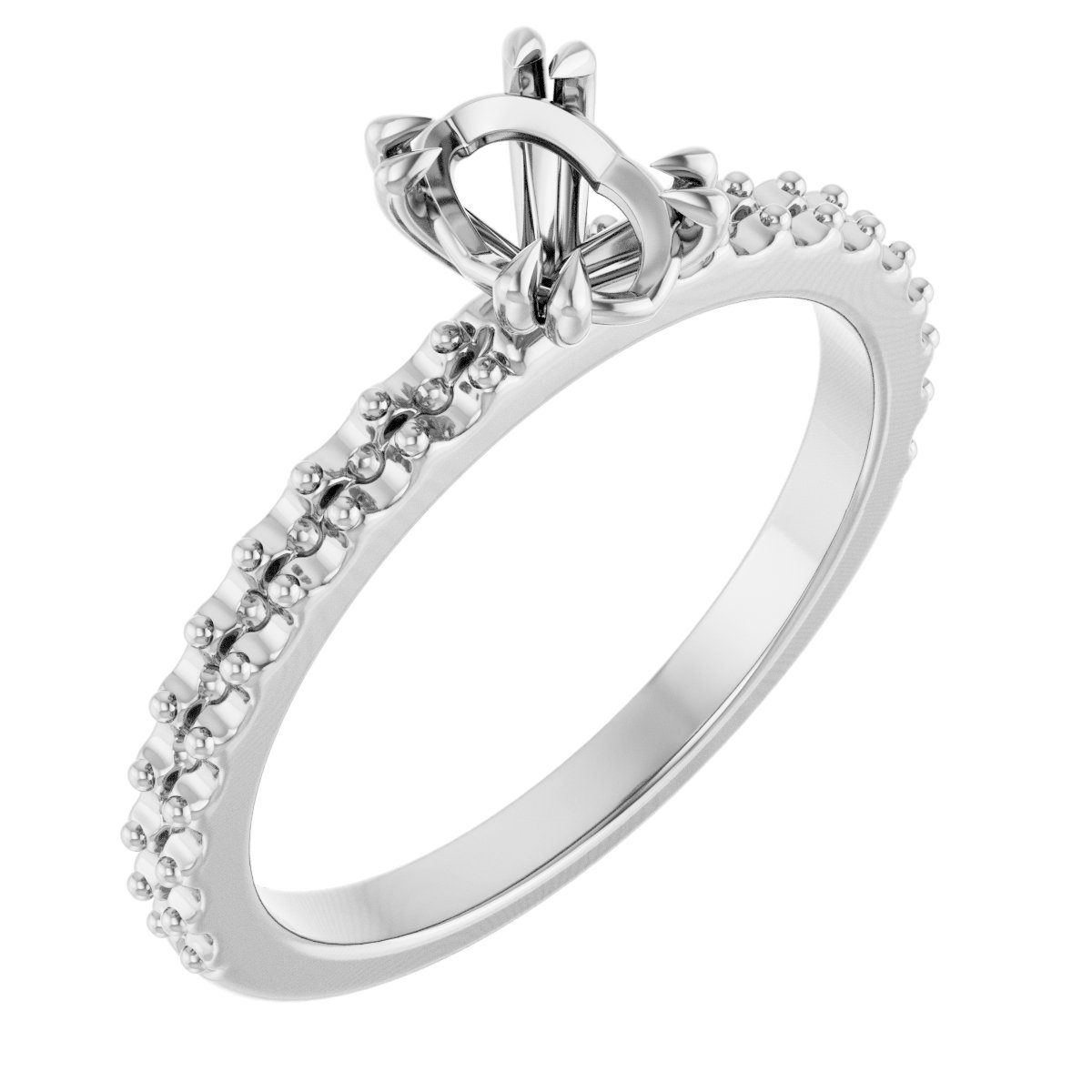 Double Claw-Prong Engagement Ring