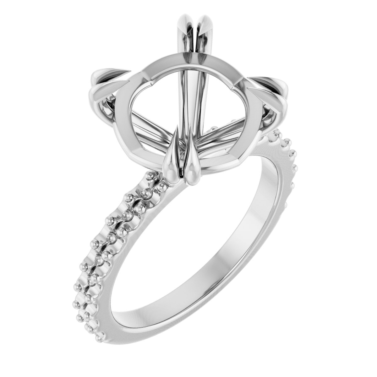 Double Claw-Prong Engagement Ring