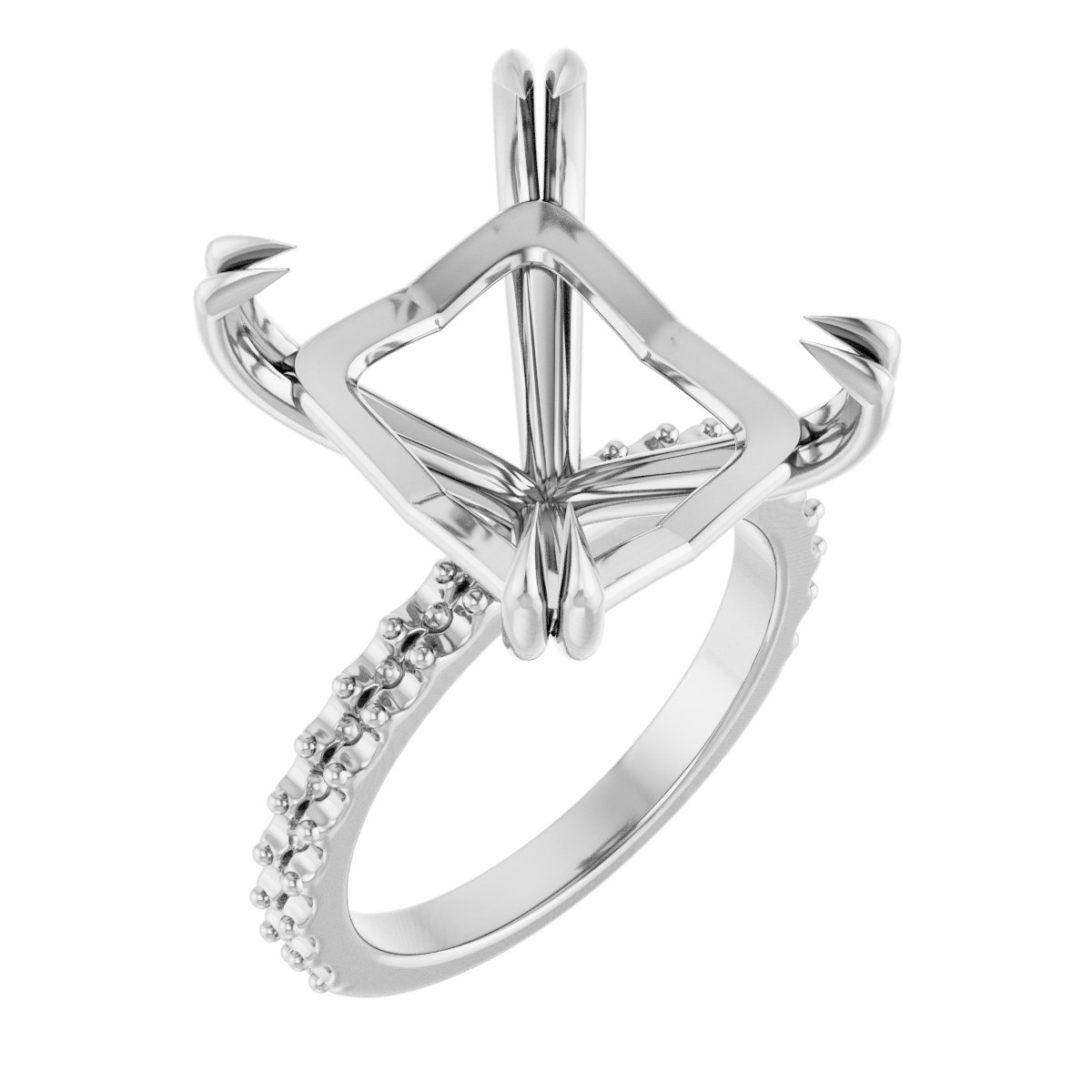 Double Claw-Prong Engagement Ring