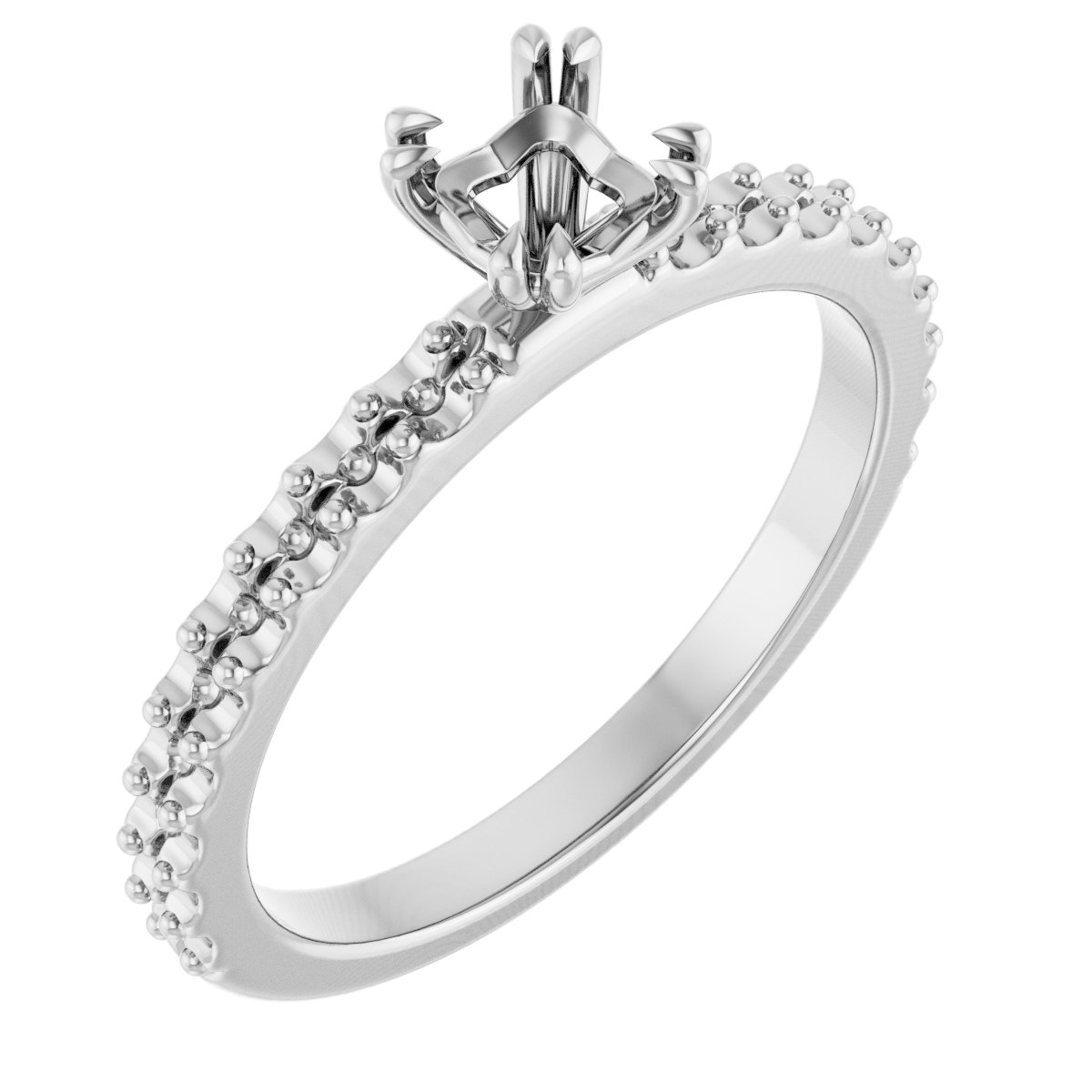 Double Claw-Prong Engagement Ring