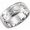 Platinum .20 CTW Diamond Grooved 8 mm Band Size 11 Ref 10143825
