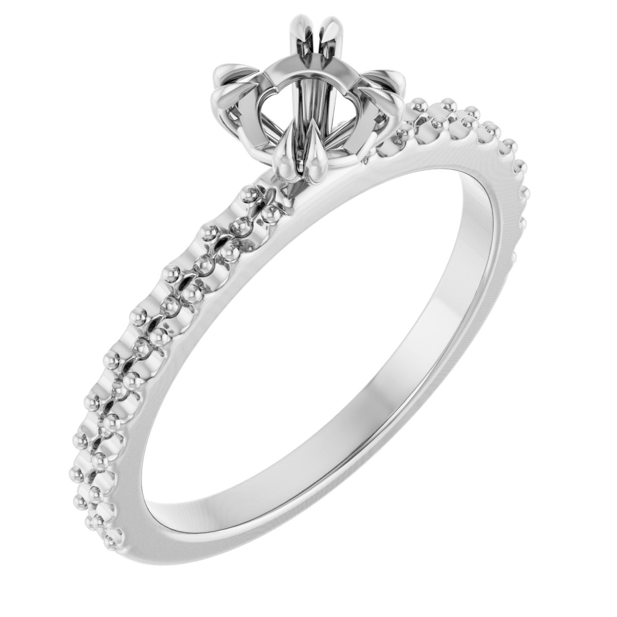Double Claw-Prong Engagement Ring