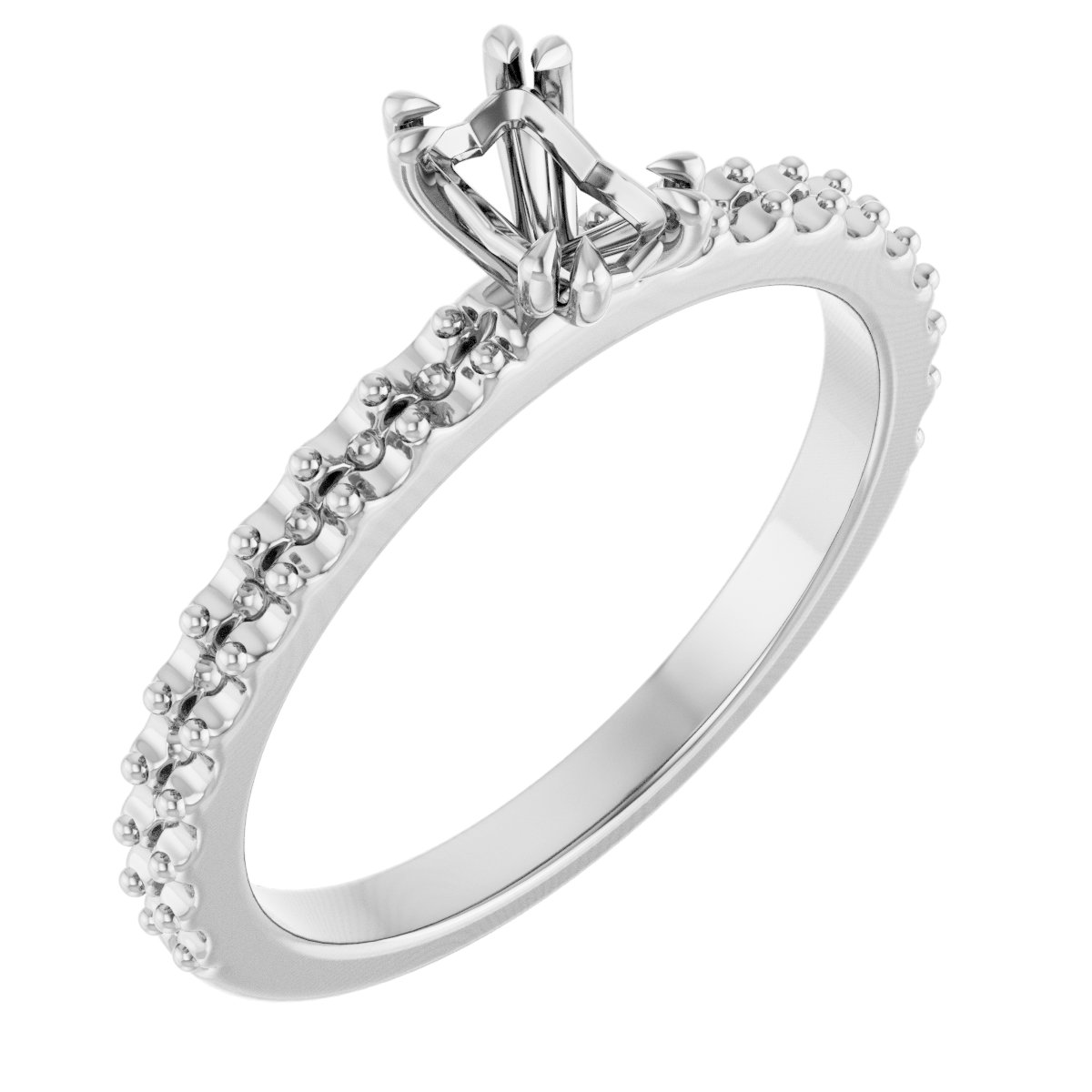 Double Claw-Prong Engagement Ring
