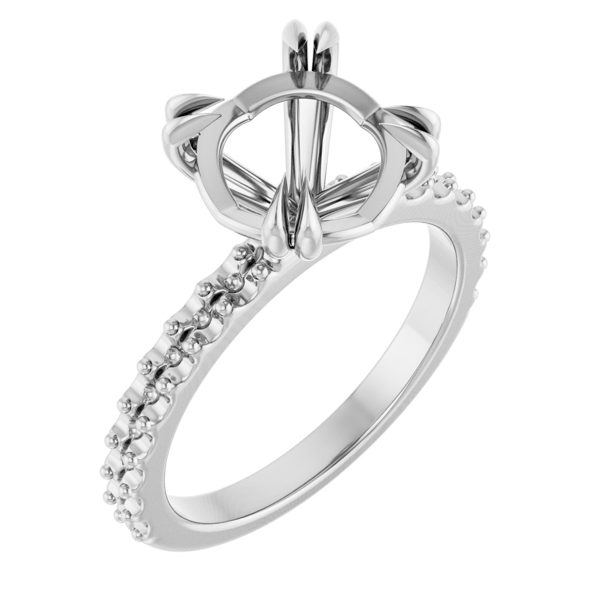 Double Claw-Prong Engagement Ring