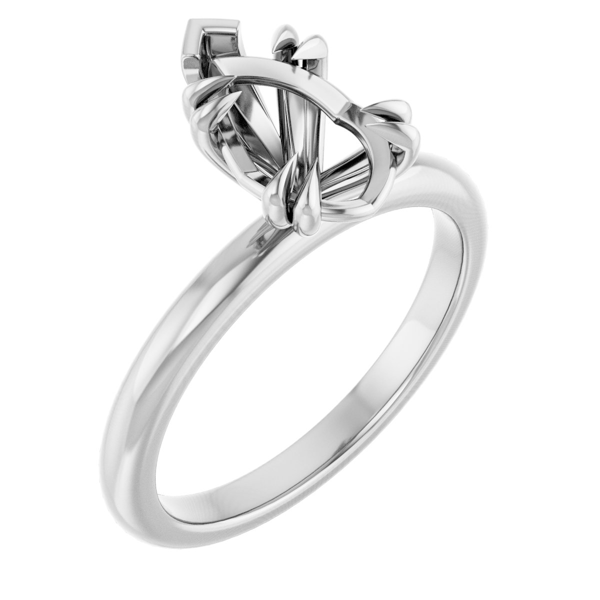 Double Claw-Prong Engagement Ring