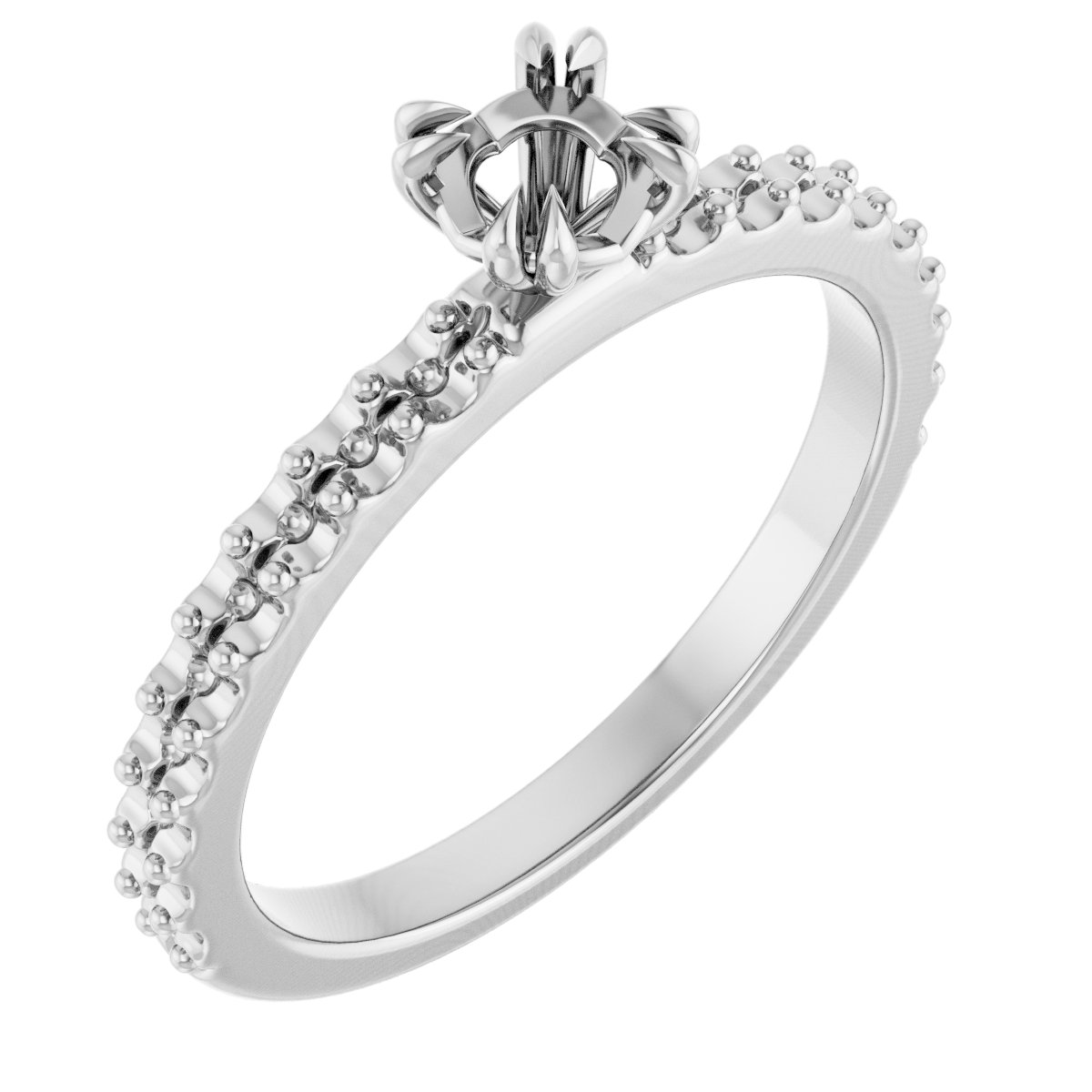 Double Claw-Prong Engagement Ring