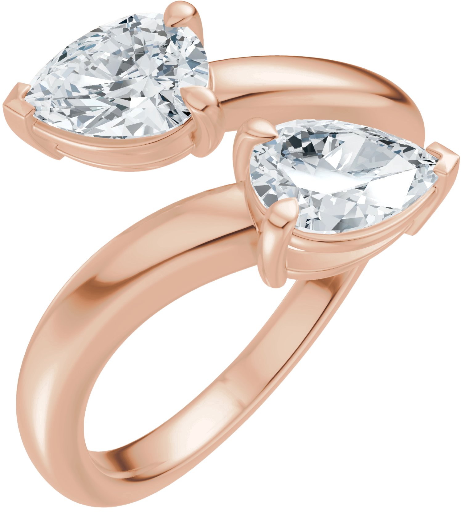Two-Stone Bypass Engagement Ring or Band